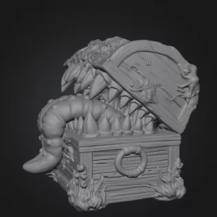 Mimic Treasure Chest Monster STL File for 3D Print - Model thumbnail 12