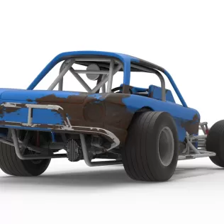 Vintage Dirt Modified stock car V10 while turning Scale 1:25 - Model thumbnail 18