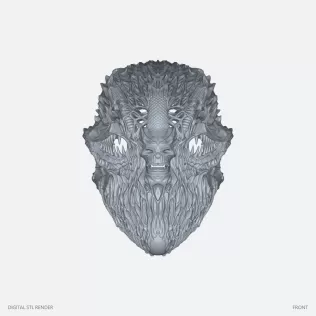 Biomorphic Fanged Helmet Display - STL - Model thumbnail 2