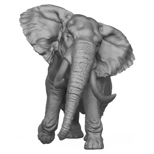 3D Printable Elephant Attack Pose - Model thumbnail 2