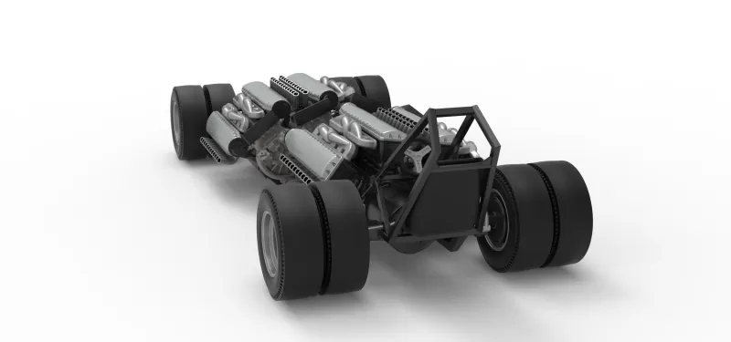 Vintage AWD Dragster Base Scale 1:25 - Model preview 14