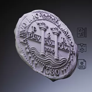 Piece of Eight Coin #RoZ - Model thumbnail 4