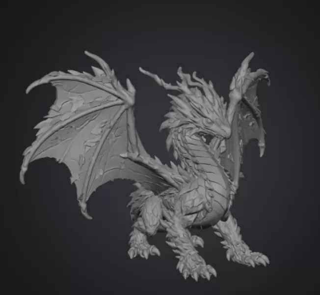 Woodland Guardian Dragon STL File for 3D Print - Model preview 14