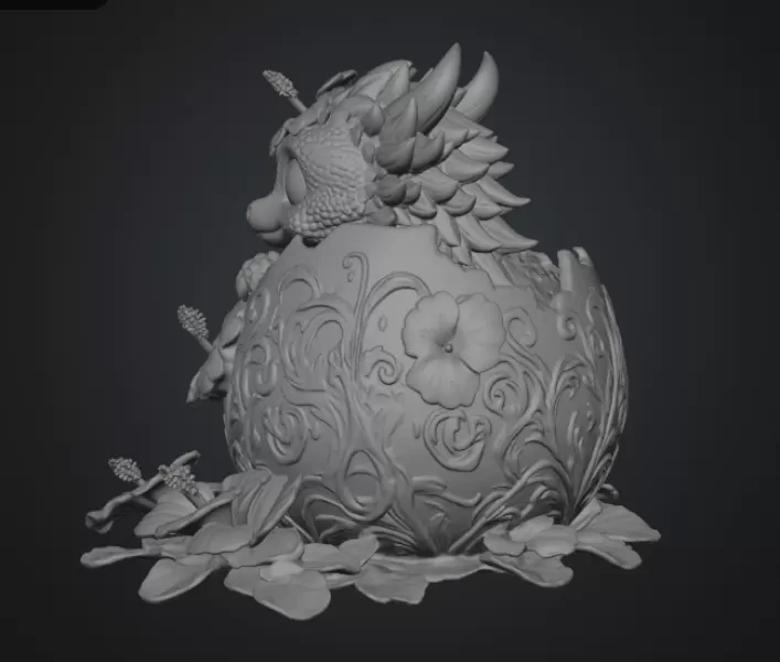 Hibiscus Hatchling Dragon STL File for 3D Print - Model preview 15