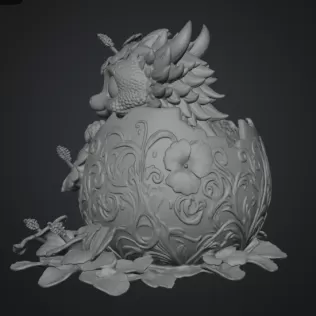 Hibiscus Hatchling Dragon STL File for 3D Print - Model thumbnail 15