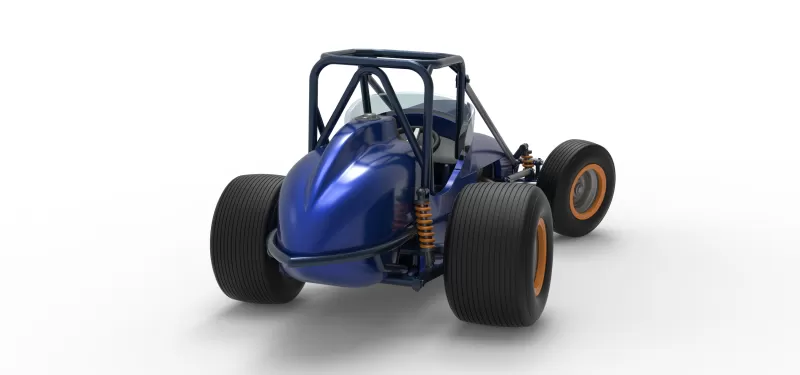 Dirt Silver Crown Champ car while turning Scale 1:25 - Model preview 18