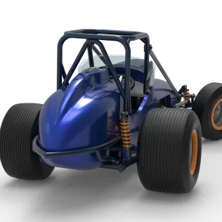 Dirt Silver Crown Champ car while turning Scale 1:25 - Model thumbnail 18