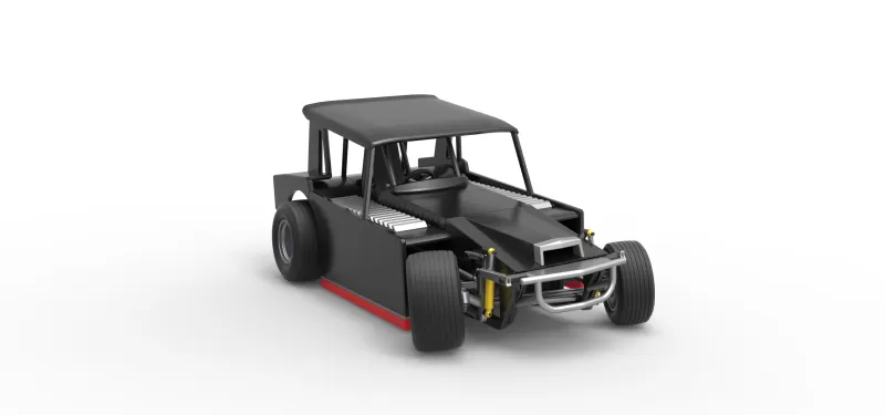 Vintage Dirt Modified stock car V6 while turning Scale 1:25 - Model preview 26