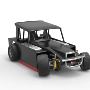 Vintage Dirt Modified stock car V6 while turning Scale 1:25 - Model thumbnail 26