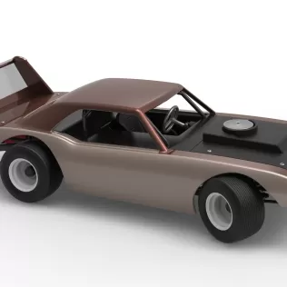 Vintage Semi-Late Model Stock Car while turning Scale 1:25 - Model thumbnail 24