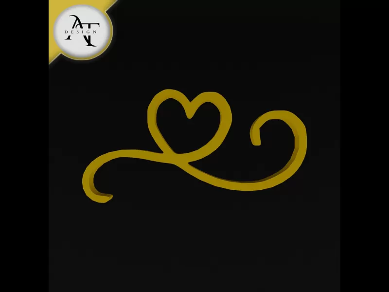 Simple Heart Symbol - 2D Art - Model preview 1