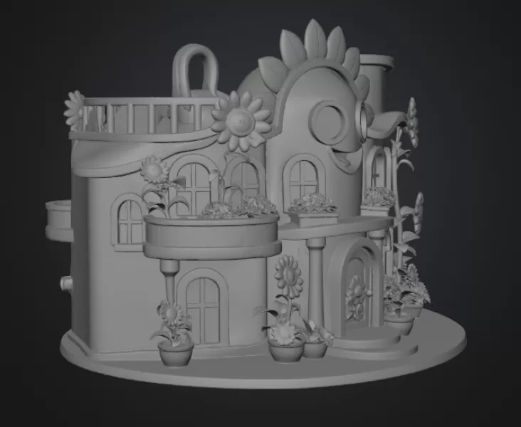 🌻 Happy Sunflower House STL File for 3D Print - Model preview 16