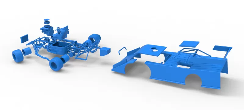 Wedge Dirt Late model while turning Scale 1:25 - Model preview 30