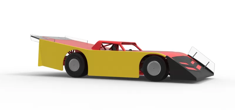 Vintage Dirt late model Race car Version 5 Scale 1:25 - Model preview 25
