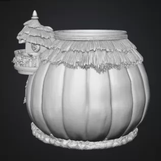 Autumn Pumpkin Cottage Planter STL File for 3D Print - Model thumbnail 14