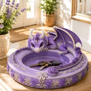 Amethyst Floral Dragon Bowl STL file for 3D Print - Model thumbnail 3