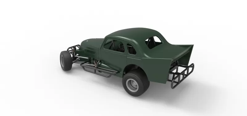 Vintage Dirt Modified stock car while turning Scale 1:25 - Model preview 12