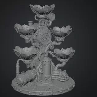 Steampunk Lotus Jewelry Organizer STL File for 3D Print - Model thumbnail 14