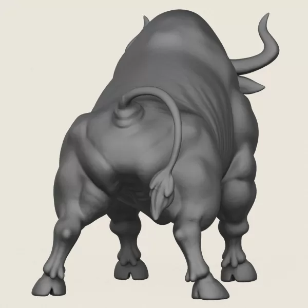 Muscular Young Bull Print Ready 3D Model - Model preview 5