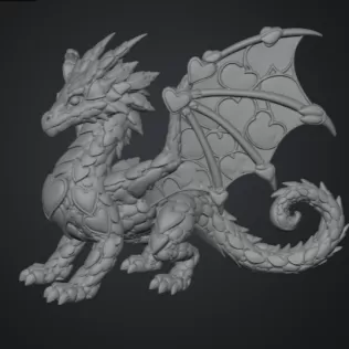 Heartwing Dragon STL File for 3D Print - Model thumbnail 10