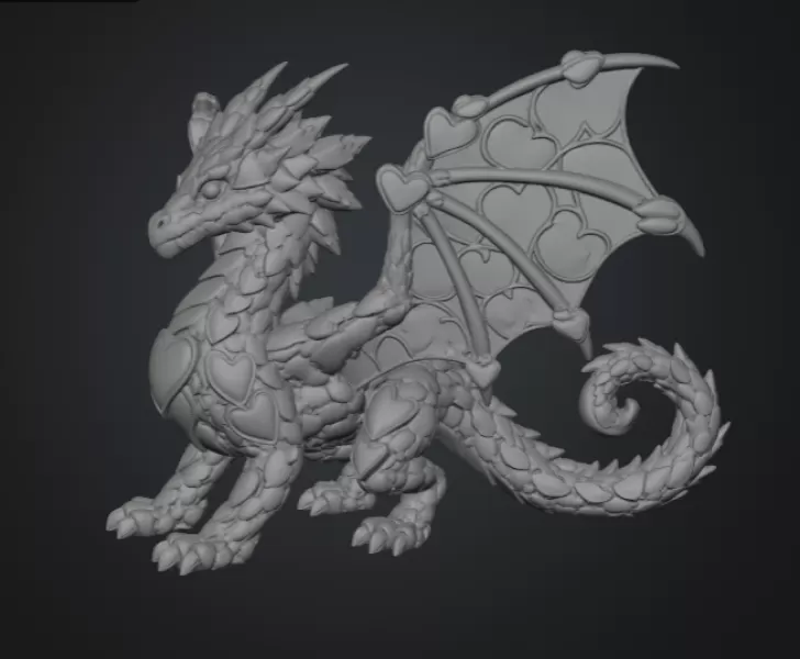 Heartwing Dragon STL File for 3D Print - Model preview 10