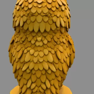 Owl with Heart - Highly Detailed Figurine Pendant - Model thumbnail 5