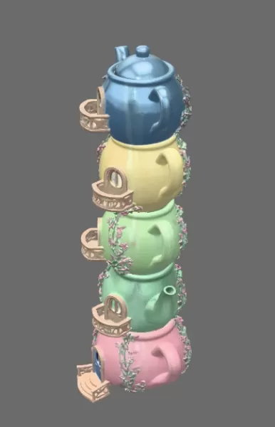 Enchanted Teapot Tower STL File for 3D Printing - Model preview 4