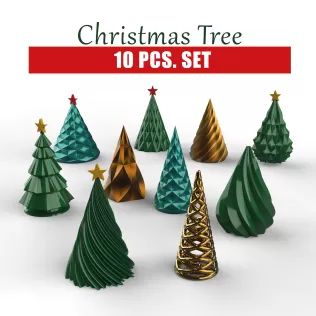 3D Christmas Tree, 10 pcs. Bundle for Christmas, Christmas Decor