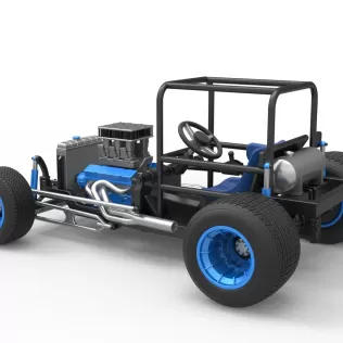 Vintage Dirt Supermodified stock car Base Scale 1:25 - Model thumbnail 12