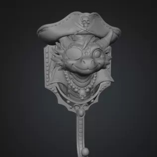 Pirate Dragon Key Holder STL File for 3D Print