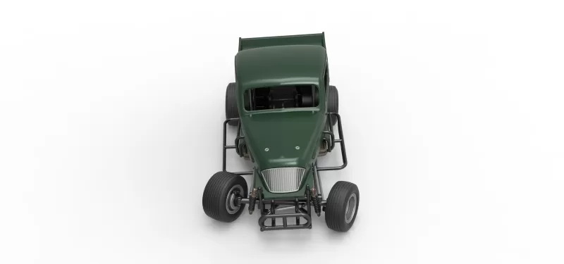 Vintage Dirt Modified stock car while turning Scale 1:25 - Model preview 8