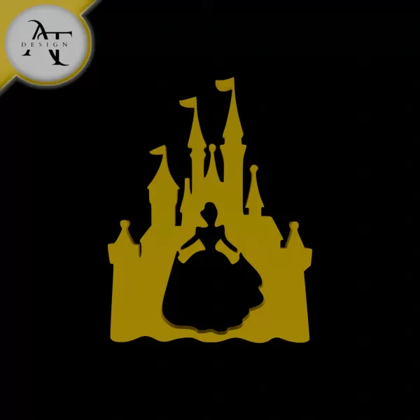 Cinderella - Silhouette - 2D Wall Art Decor - Model preview 1