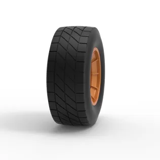 Wheel of Vintage Dirt race car V7 Scale 1:25 - Model thumbnail 3
