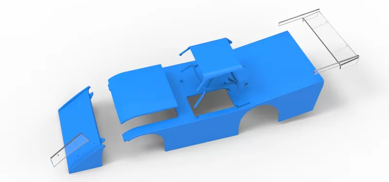 Shell of Vintage Dirt late model Race car Version 5 Scale 1:25 - Model preview 20