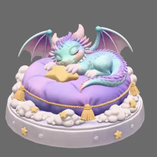 Sleeping Dream Dragon STL File 3D Print - Model thumbnail 3