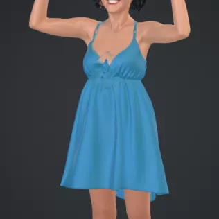 Frau am Strand mit ball Hände zum ball - Model thumbnail 1
