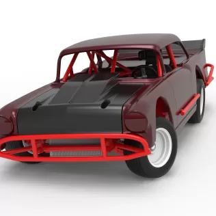 Vintage Dirt Modified stock car V9 while turning Scale 1:25 - Model thumbnail 5