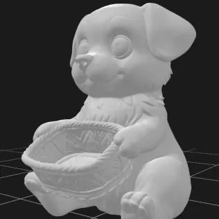 Cute Dog Holding a Gift Basket - Model thumbnail 3