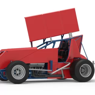 Winged Sprint car Version 2 Scale 1:25 - Model thumbnail 2