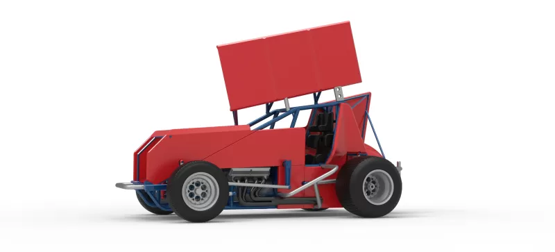 Winged Sprint car Version 2 Scale 1:25 - Model preview 2