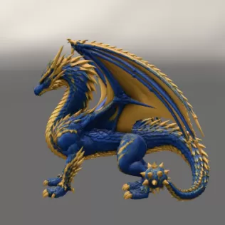 Azure Royal War Dragon STL File for 3D Print - Model thumbnail 7