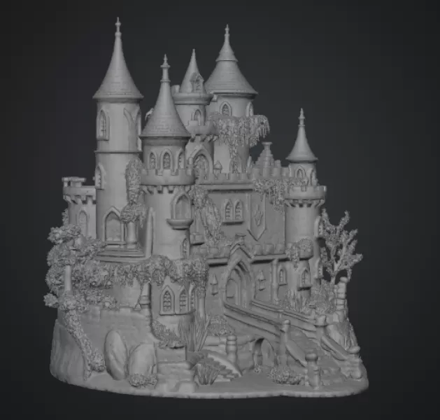 Lavender Bloom Castle STL File for 3D Print - Model preview 11