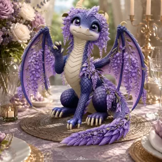 Wisteria Blossom Dragon STL File for 3D Print - Model thumbnail 3