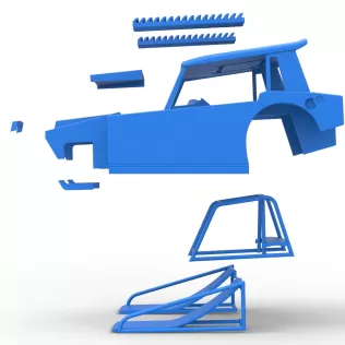 Shell of Vintage Dirt Modified stock car Version 6 Scale 1:25 - Model thumbnail 21