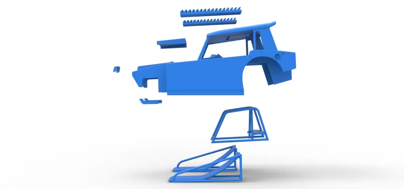 Shell of Vintage Dirt Modified stock car Version 6 Scale 1:25 - Model preview 21