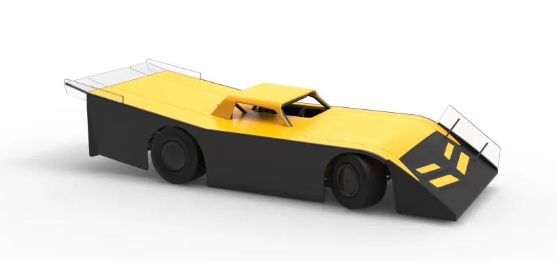 Vintage Dirt late model Race car V5 while turning Scale 1:25 - Model preview 24
