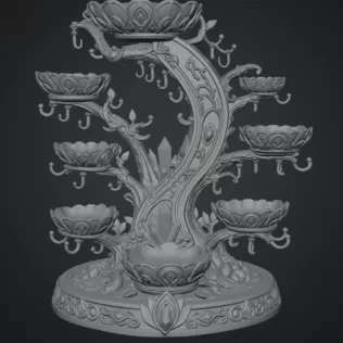 Enchanted Crystal Jewelry Tree STL File for 3D Print - Model thumbnail 12