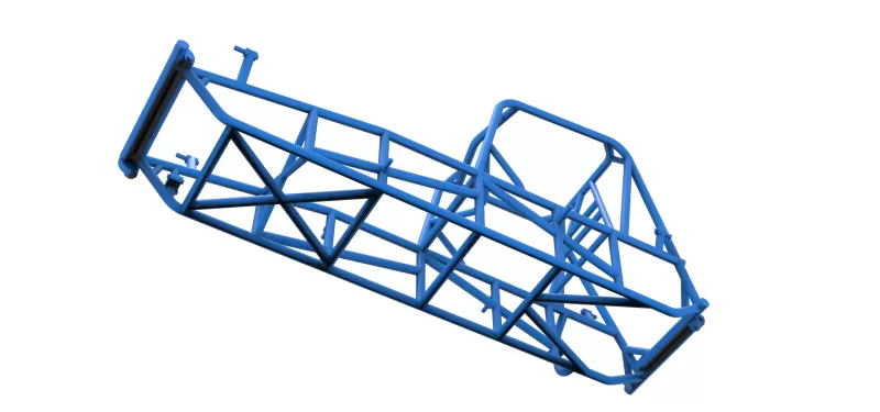 Frame of Vintage Dirt Silver Crown Car Scale 1:25 - Model preview 3