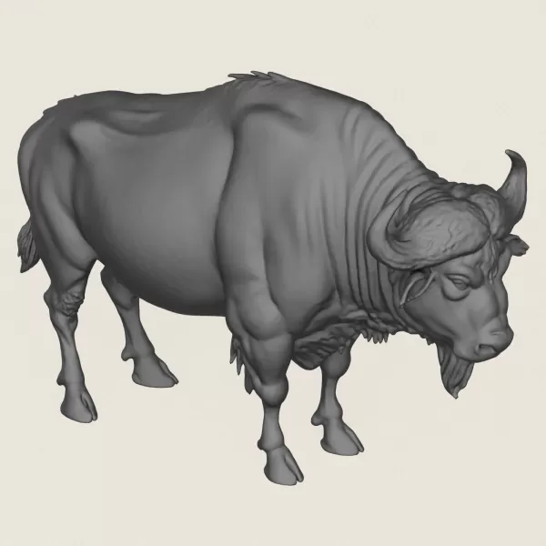 Wild Buffalo Print Ready 3D Model - Model preview 4