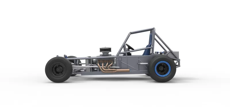 Vintage Dirt Modified stock car Base Version 5 Scale 1:25 - Model preview 9